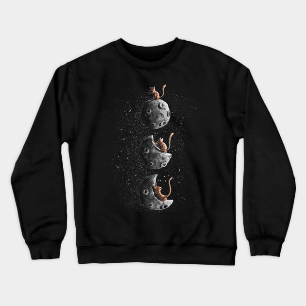 Scratching moon Crewneck Sweatshirt by Moi Escudero